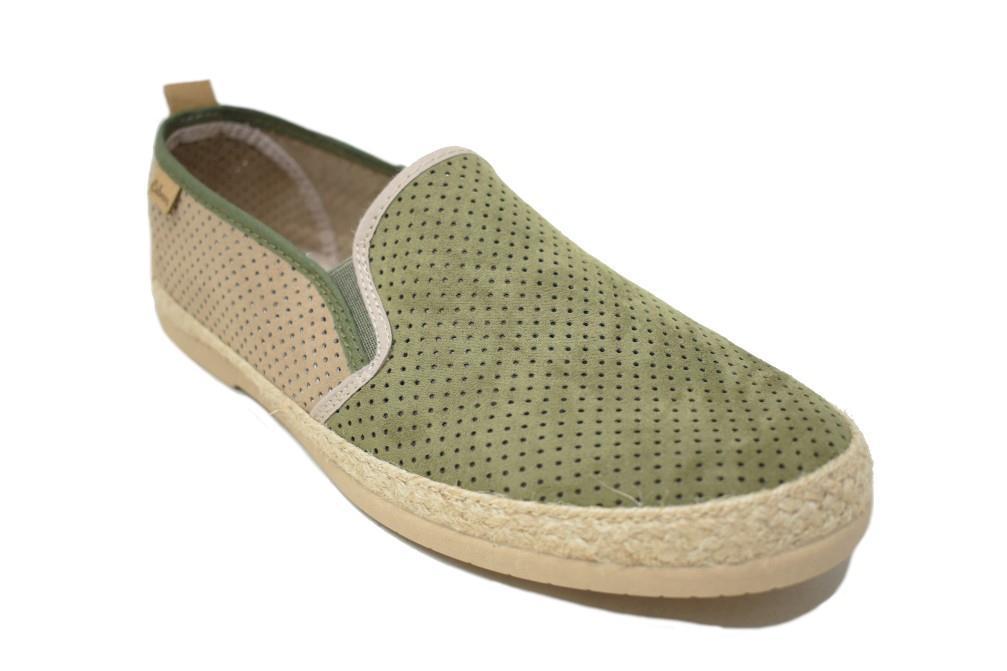 Alpargatas Cabrera 527 Multisuede en oliva para hombre