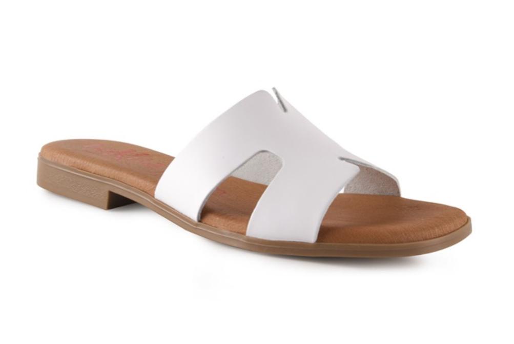 Sandalias plana de Pala Tekila 140 blanco Mujer | Piel Natural, Plantilla Gel y Máximo Confort