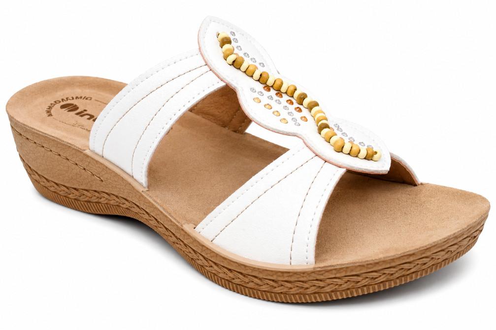 Sandalias con cuña cómoda Inblu DL000003 Blancos Tipo Zueco con Planta Anatómica