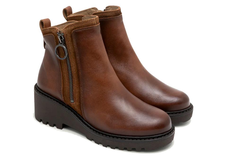 Botines con cuña Porronet Elsa 4744-020 en cuero