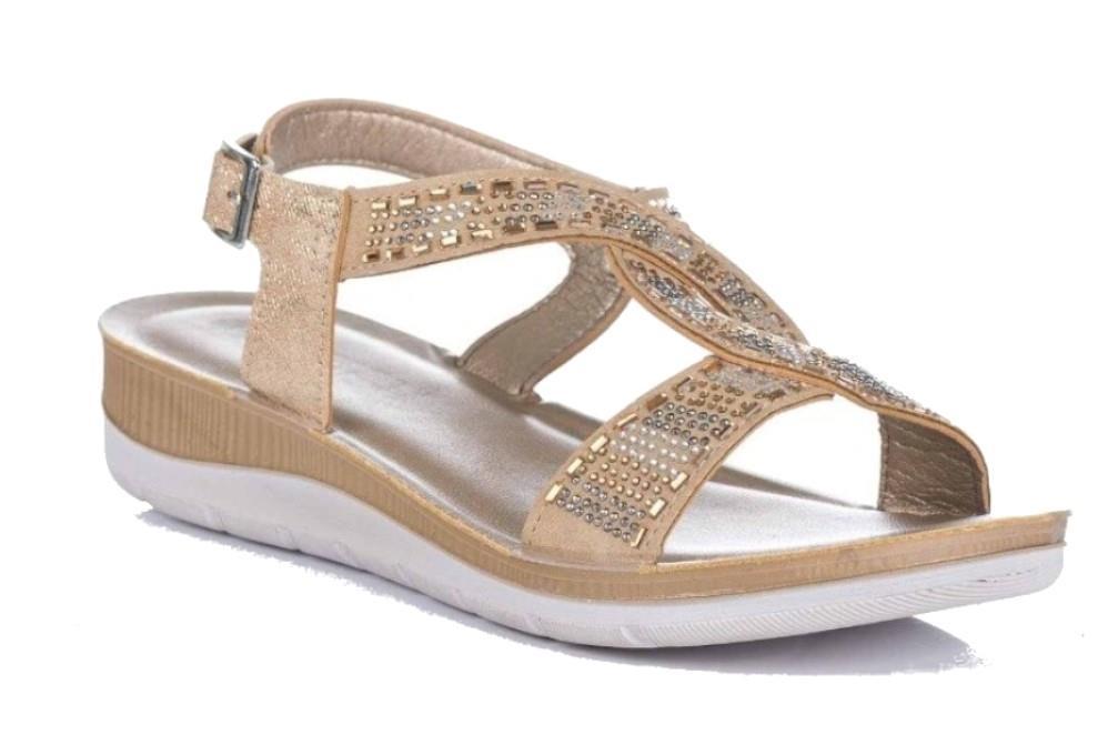 Sandalias cómodas inblu BV000043 en beige para mujer