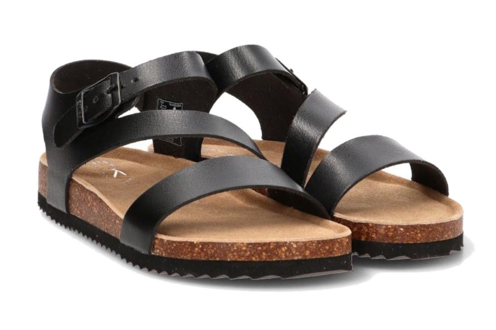 Sandalia Negra Hombre ETIKA 41021 Bio | Sandalia de Tiras con Hebilla