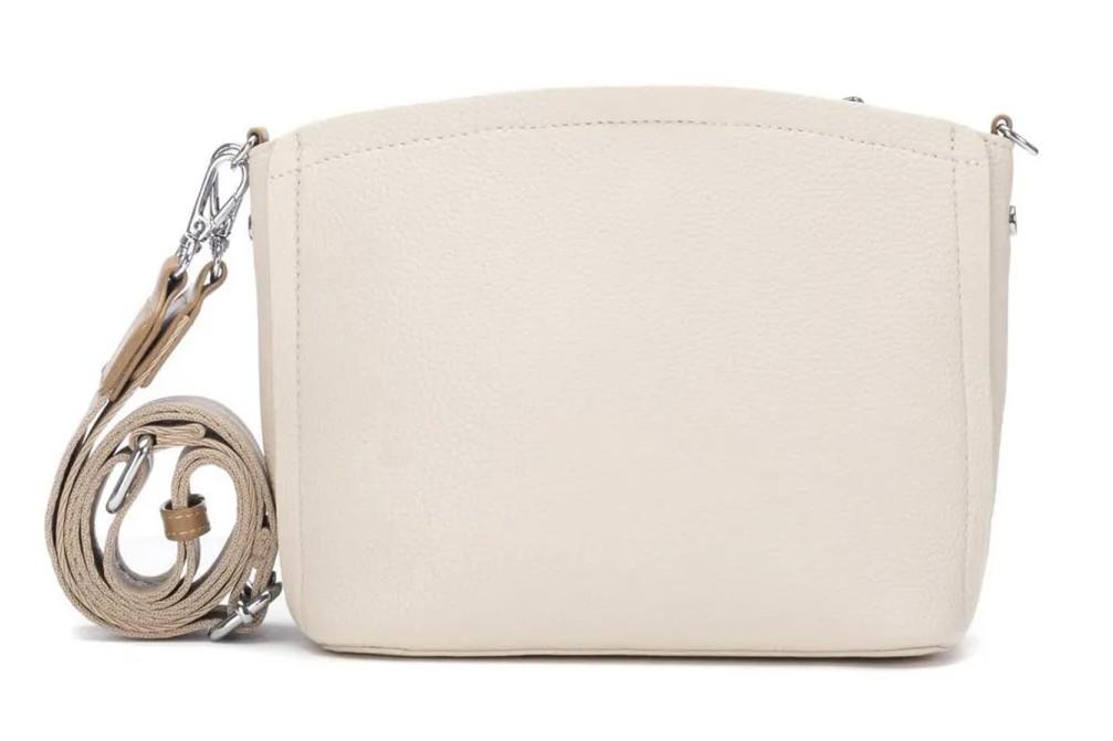Bolso bandolera XTI 184535 beige – Bolso troquelado elegante con diseño calado y estilo romántico