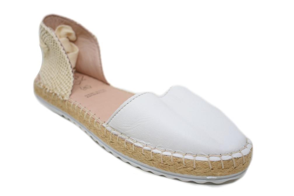 Alpargatas planas TOP3 9512 en blanco para mujer