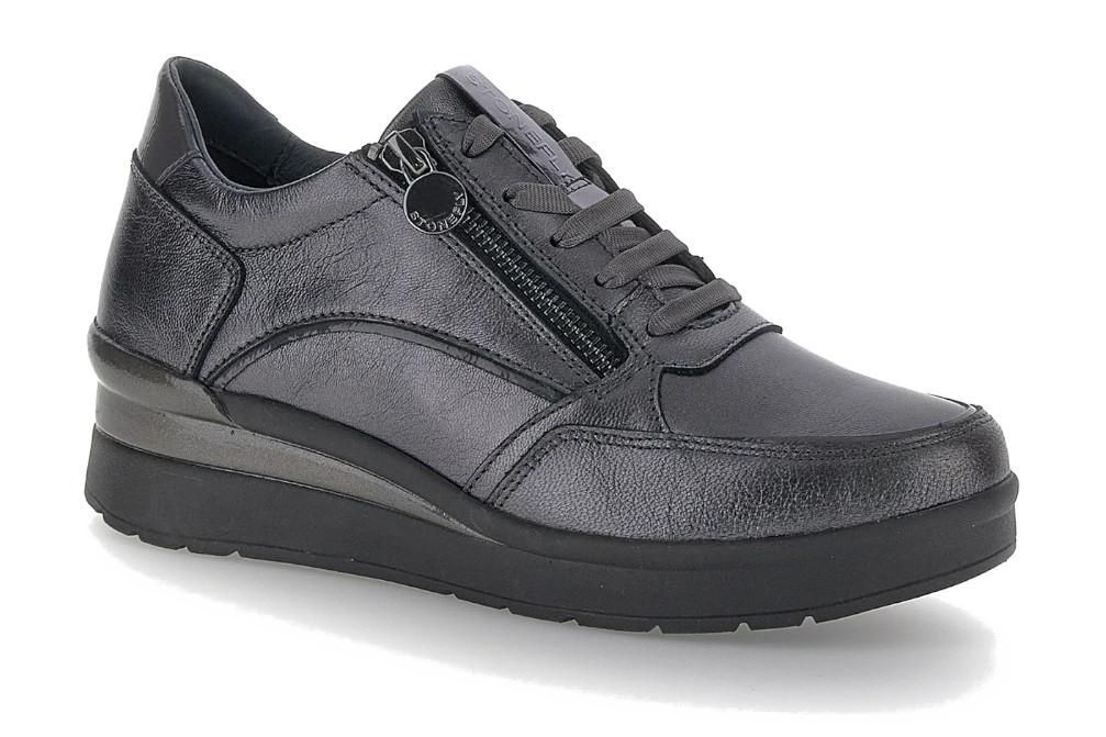 Zapatillas mujer Stonefly Cream 58 gris oscuro de piel con cremallera 221733