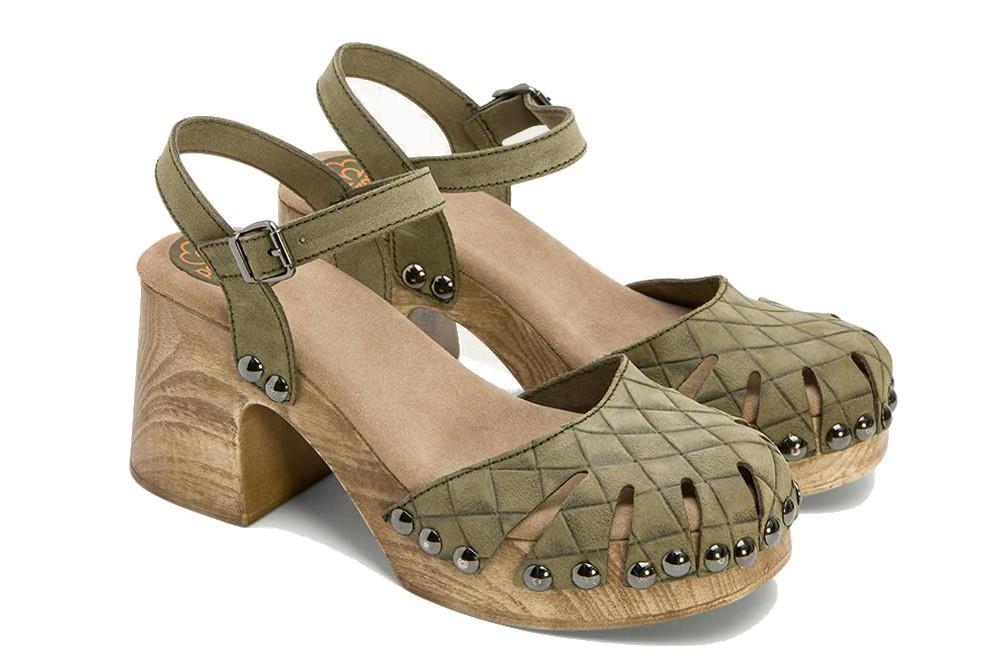 Sandalias de tacón Porronet Margot 3079 en kaki