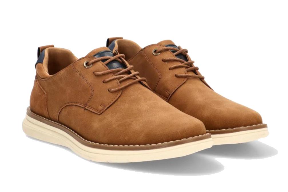 Zapato casual hombre ETIKA Tigani 60928 camel blucher cómodo con cordones