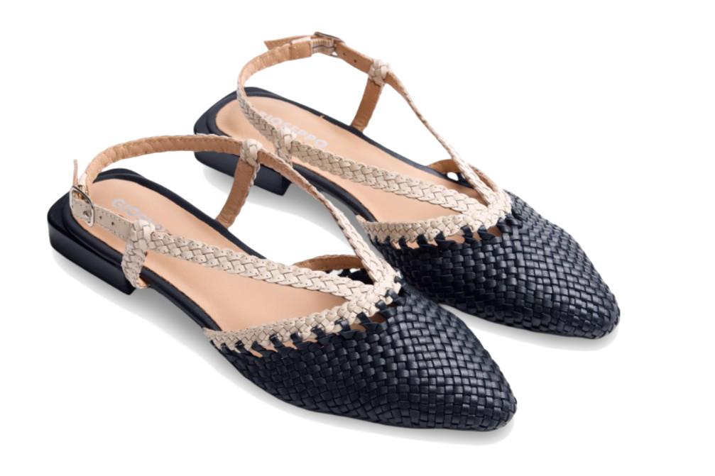 Bailarinas destalonadas de piel trenzada Gioseppo Kitodi negro 79225 – cómodas y elegantes