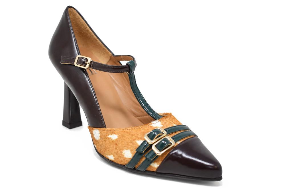 Zapatos de fiesta Joni 31060 marrón de tacón alto para mujer