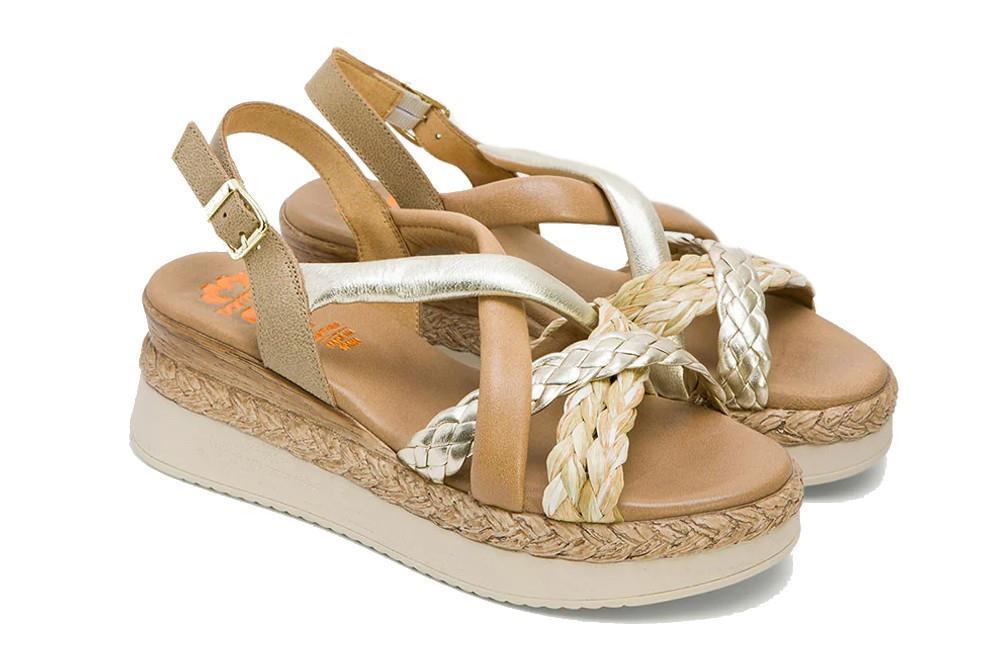 Sandalias con cuña Porronet Flavia 3033 en platino