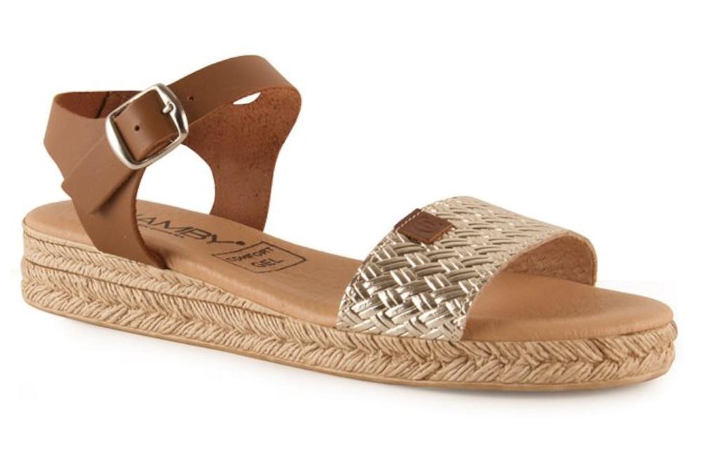 Sandalias planas Tekila 256 en platino para mujer
