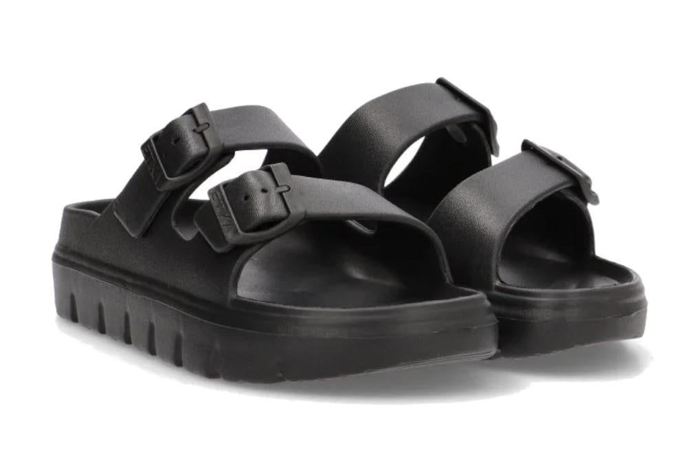 Sandalias Bio de Goma ETIKA SKIROS 10075 Negras para Mujer con Doble Piso - Chanclas de piscina