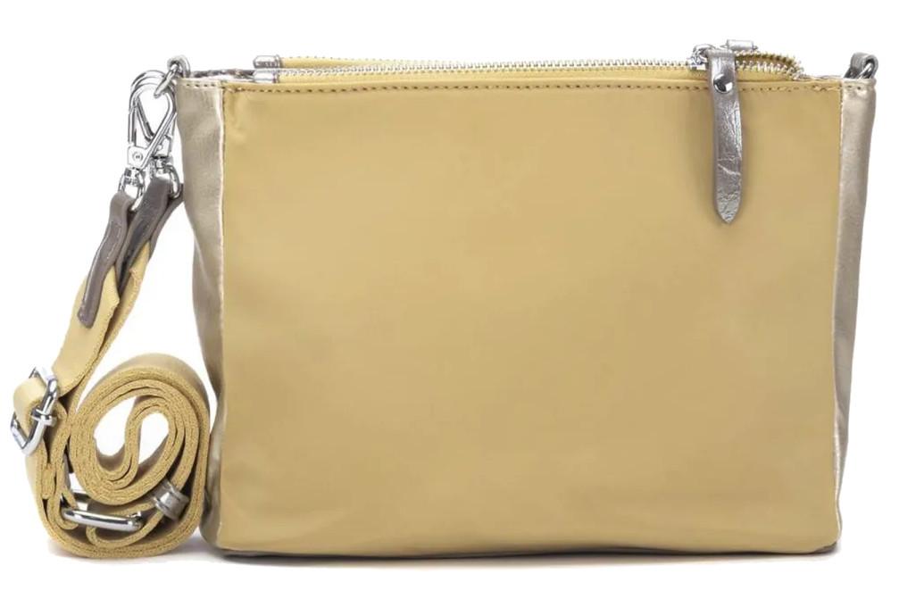 Bolso Bandolera Pequeño Mujer XTI amarillo 184550 – Diseño Elegante con Detalle Rafia y Cremallera