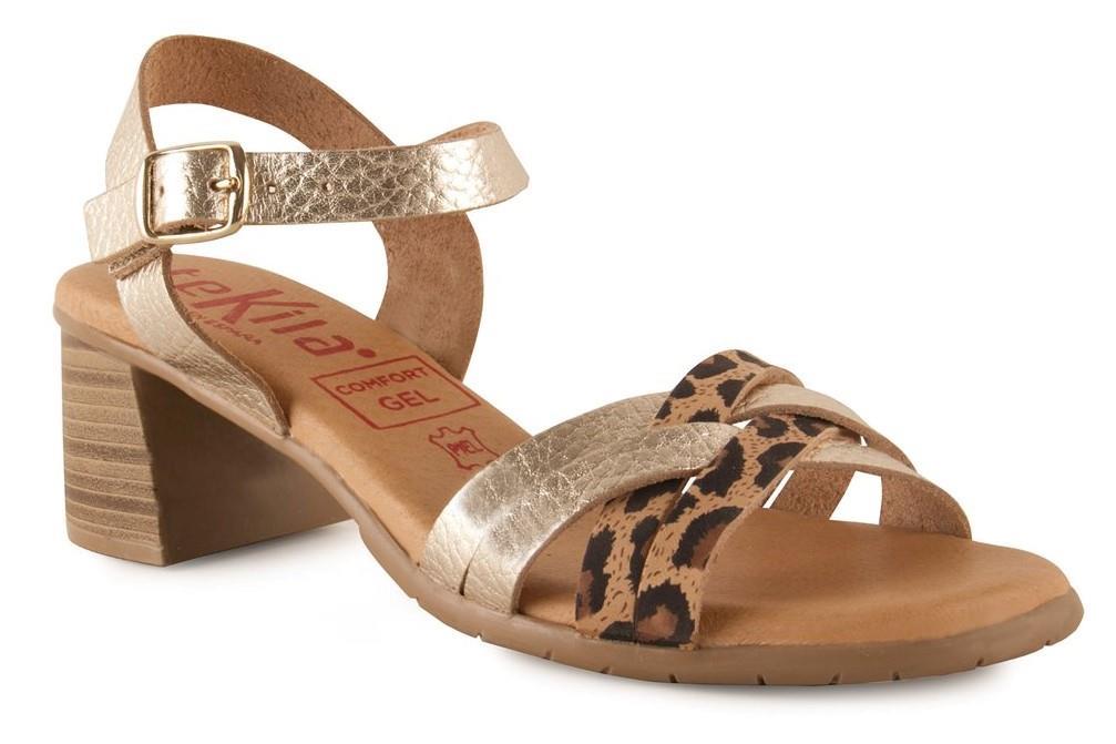 Sandalias con tacón Tekila 305 en platino para mujer