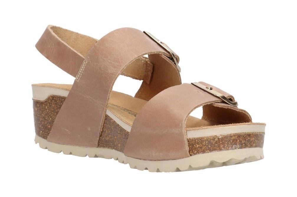 Sandalias con cuña bio Interbios 5812 en platino para mujer