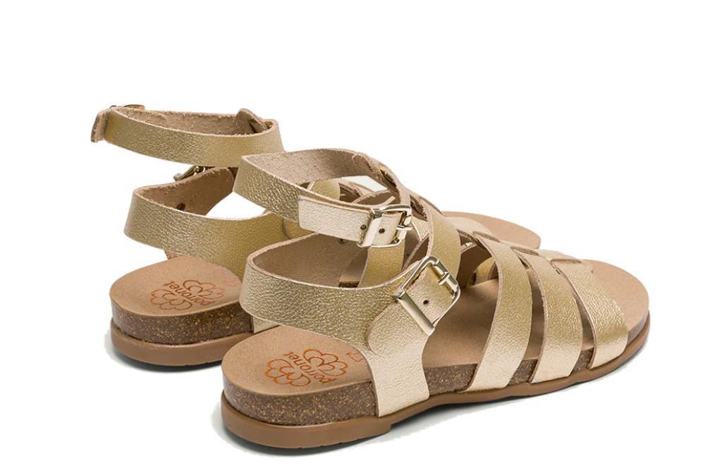 Sandalias bio planas Romana Porronet Silvia 315 en oro