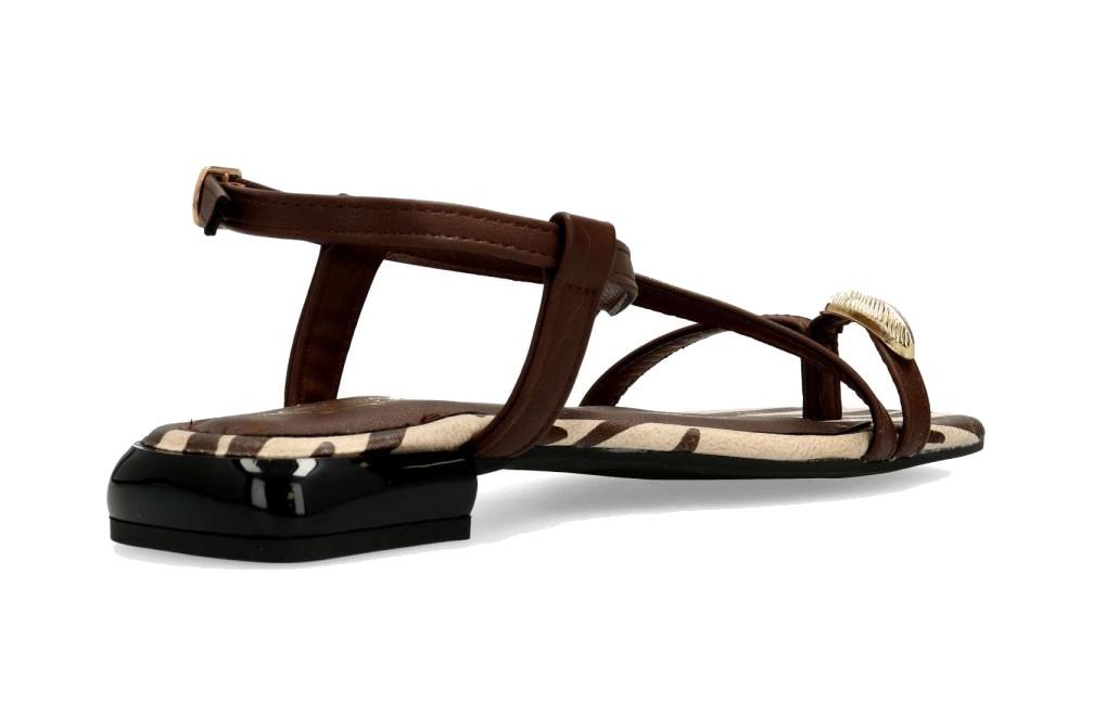 Sandalias Planas Mujer Isteria 1104 Marrones Veganas | Elegancia y Confort para el Verano