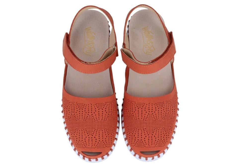 Sandalias planas Walk & Fly Emma LC-10001 A5 en rojo para mujer