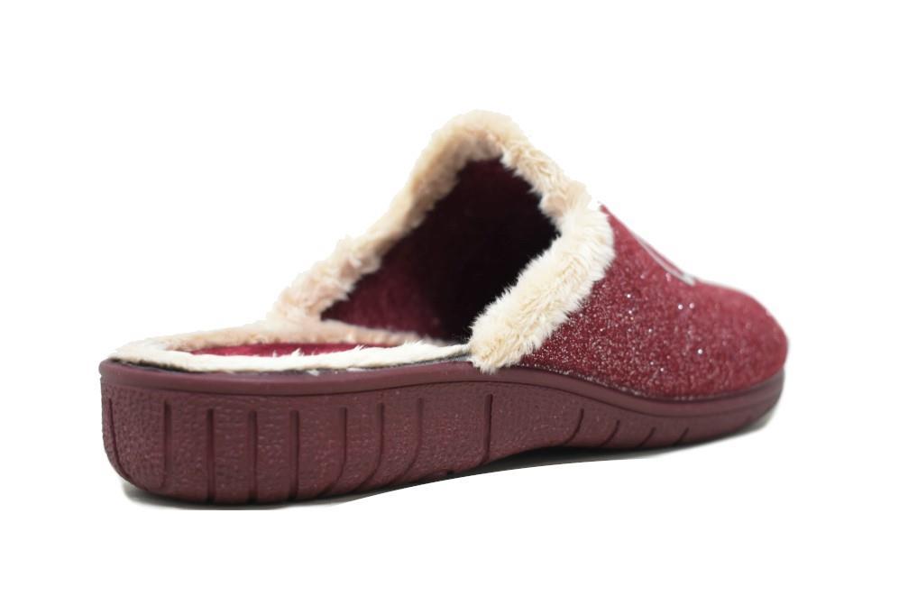 Zapatillas de casa silueta Minnie Purpurina en burdeos para mujer