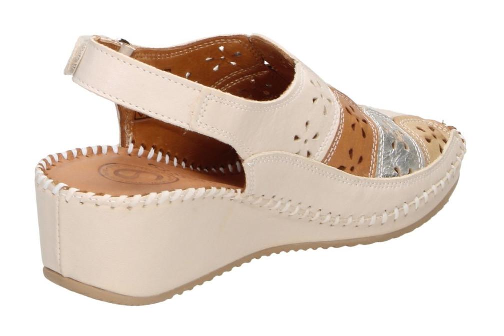 Sandalias cómodas Erase 793-60 hielo para Mujer de Piel con Cuña y Puntera Cerrada | Comodidad y Estilo