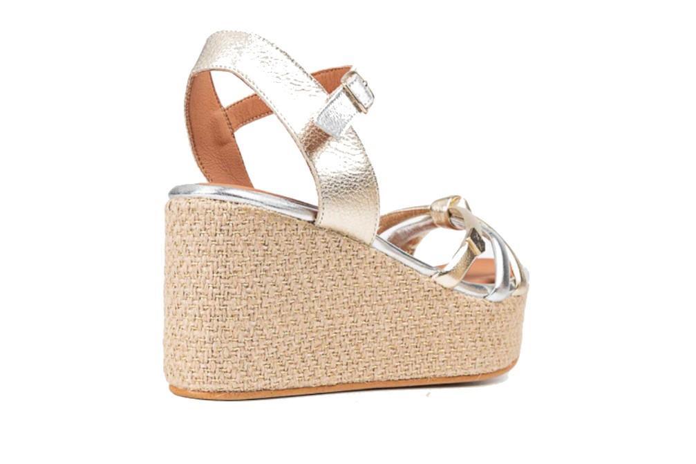 Sandalias con cuña Popa Tampa en Plata y Oro para mujer