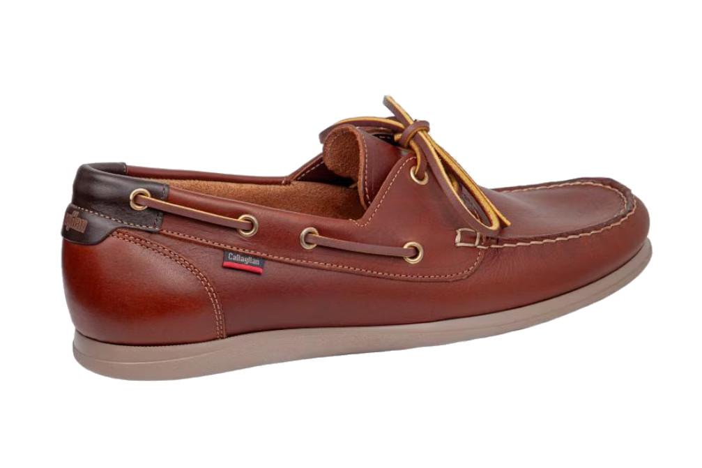 Zapatos Náuticos Callaghan Newport 65300 Marrón para Hombre de Piel con Plantilla Extraíble