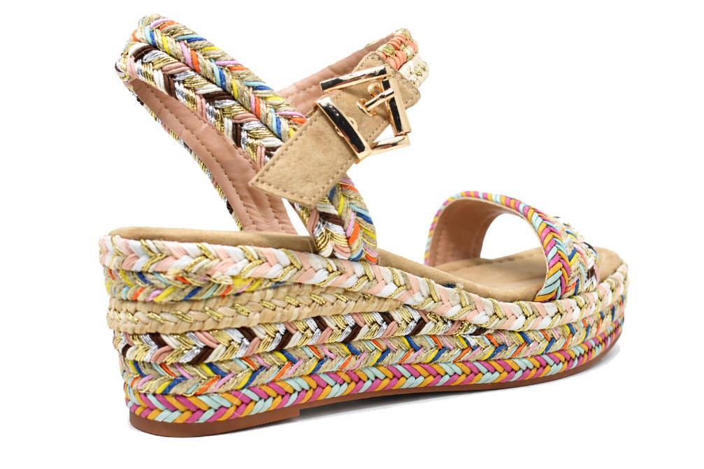 Sandalia con cuña Alma en Pena V2650900 demujer Trenzadas Esparto