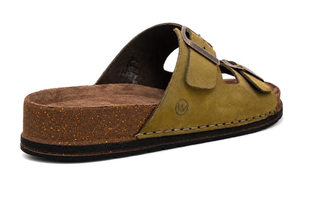 Sandalias bio Walk & Fly Oslo 50050 en color caqui para hombre de piel