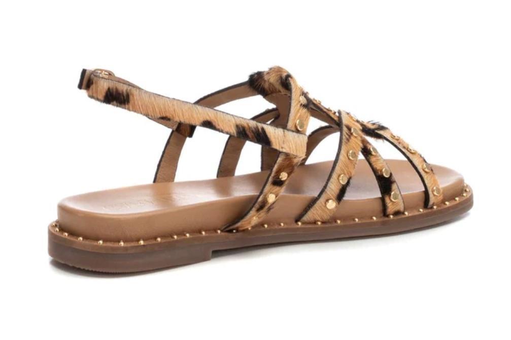 Sandalias planas 162392 en leopardo para mujer