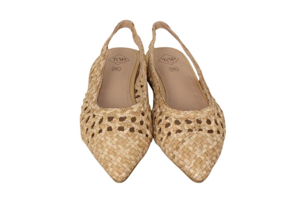 Bailarinas destalonadas Top 3 Shoes SF25416 en beige