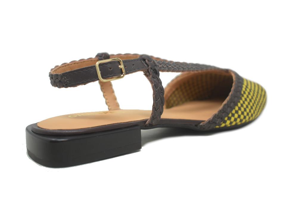 Bailarinas destalonadas de piel trenzada Gioseppo Techumesh 79270 amarillo – cómodas y elegantes