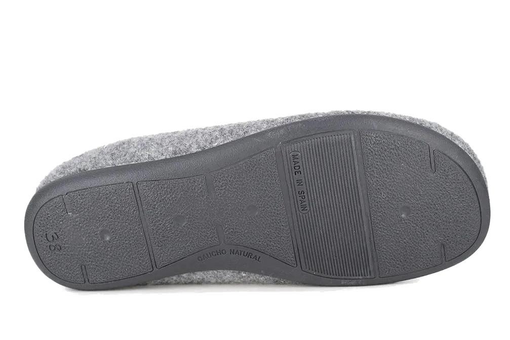 Zapatillas de casa Cabrera 3236 gris y rosa abiertas para mujer