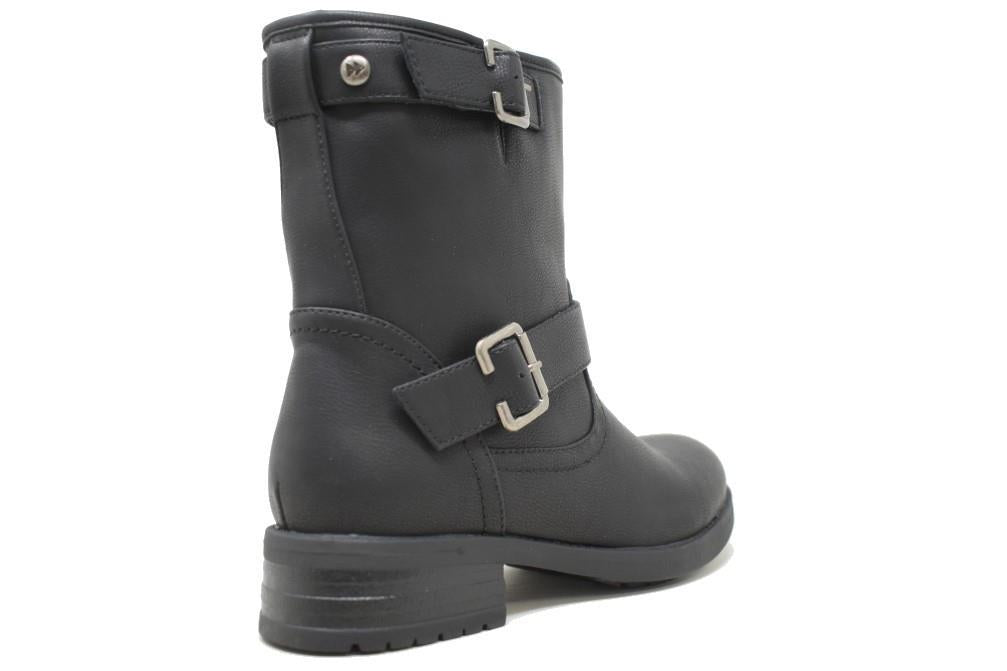 Botin biker Maraval rebelle buckle en negro para mujer