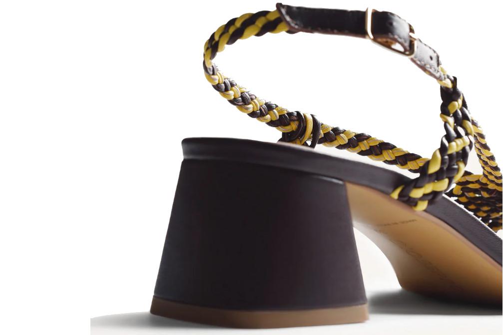 Sandalias de tacón medio de piel trenzada Gioseppo Borongan 79233 amarillo – cómodas y elegantes