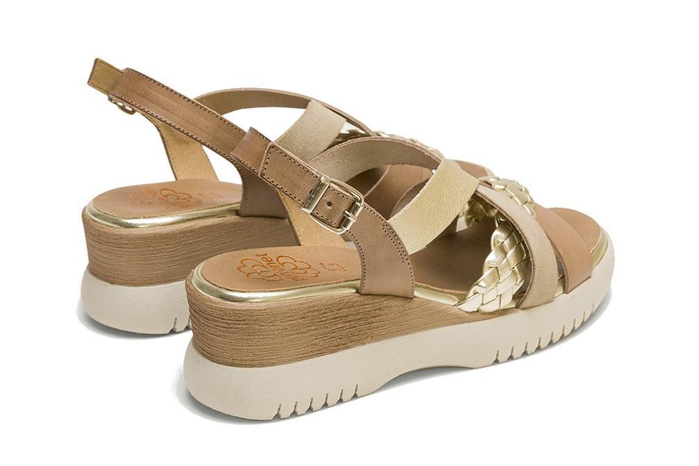 Sandalias con cuña Porronet Bárbara en taupe para mujer