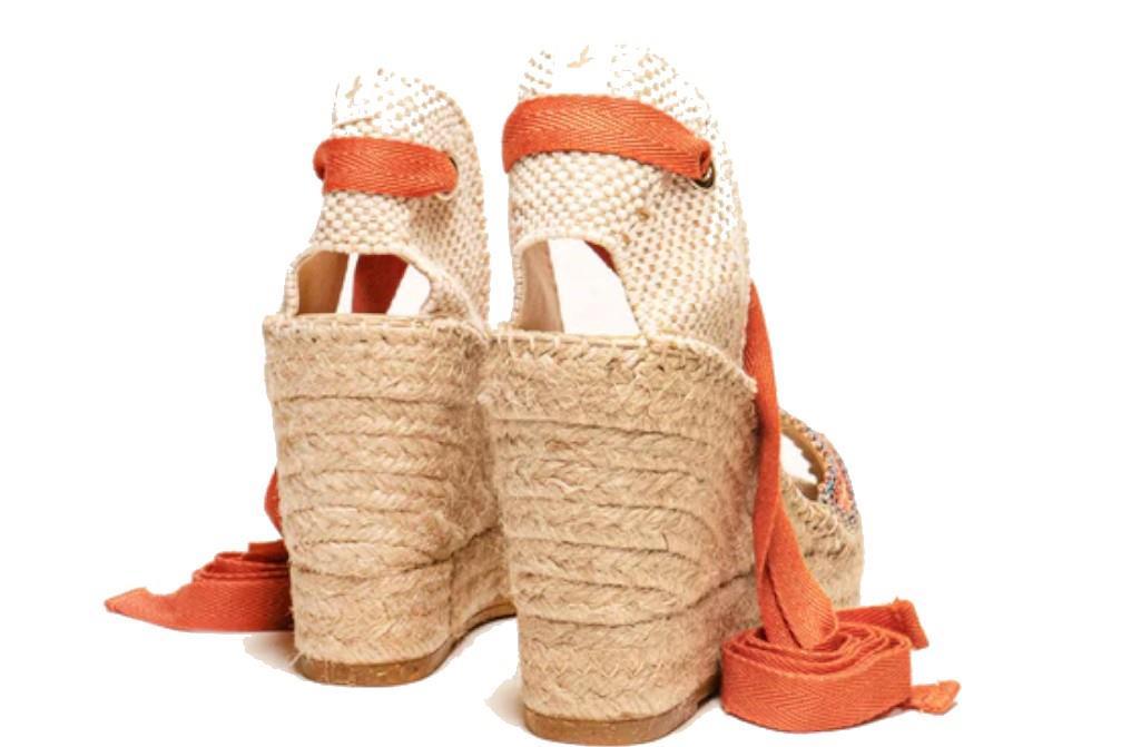 Alpargatas con cuña Alhamas Lirio en naranja para mujer