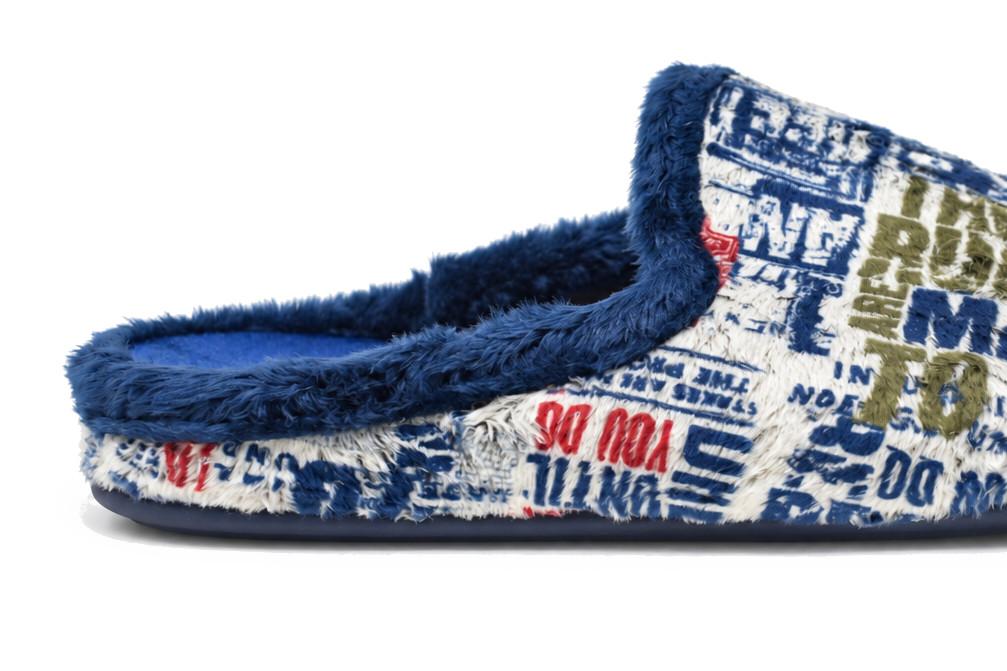 Zapatillas de casa hombre Vulca-Bicha 802 azul estampado