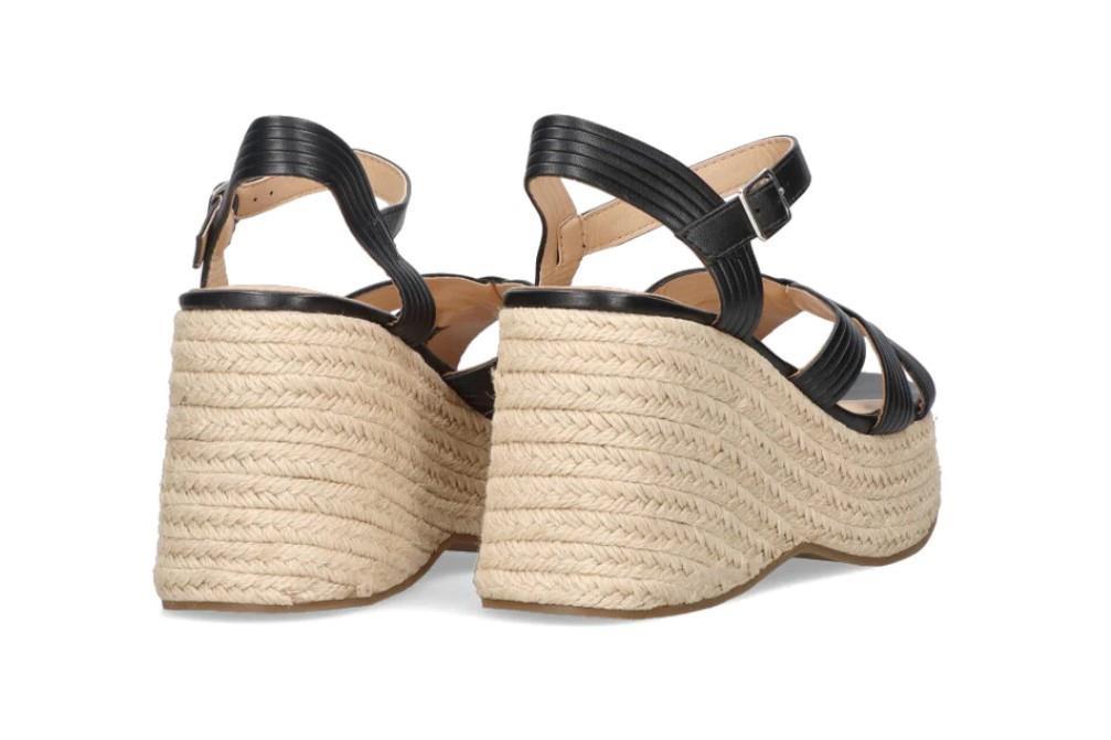 Sandalias con cuña Etika Alcaidesa 20024 en negro para mujer