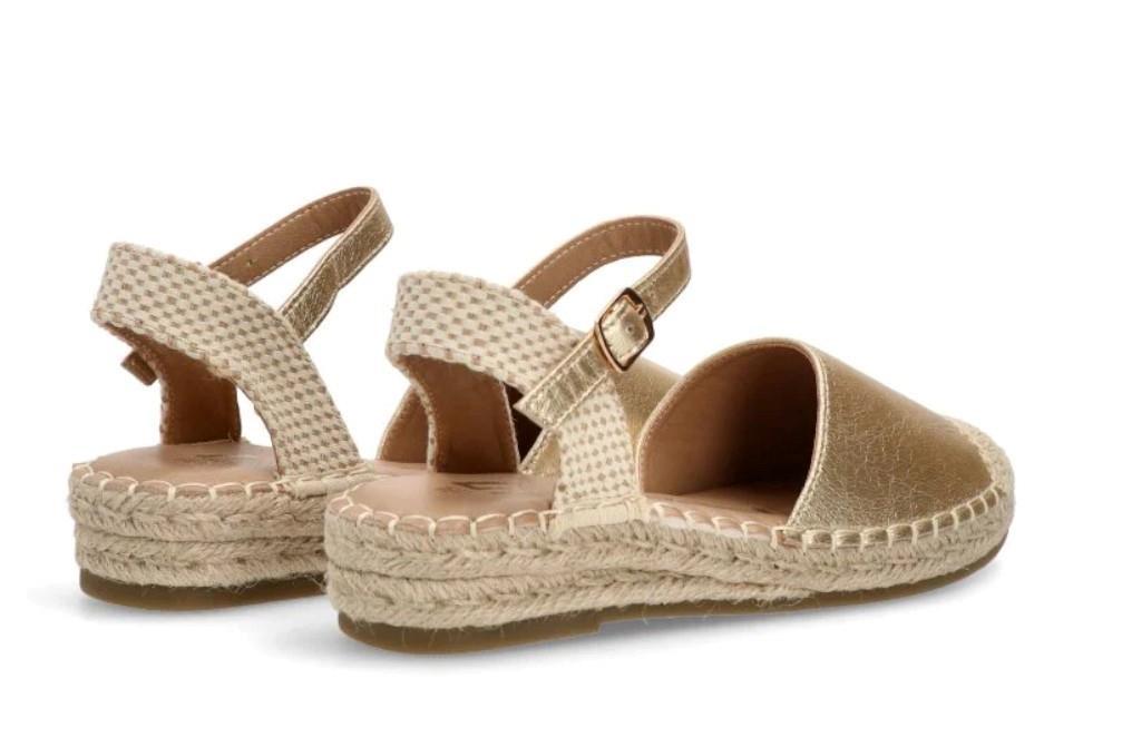 Alpargatas planas ETIKA 20038 VELHA en oro para mujer