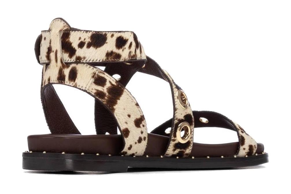 Sandalias planas romanas Carmela 162389 Animal Print para mujer | Sandalias Planas Elegantes y Cómodas