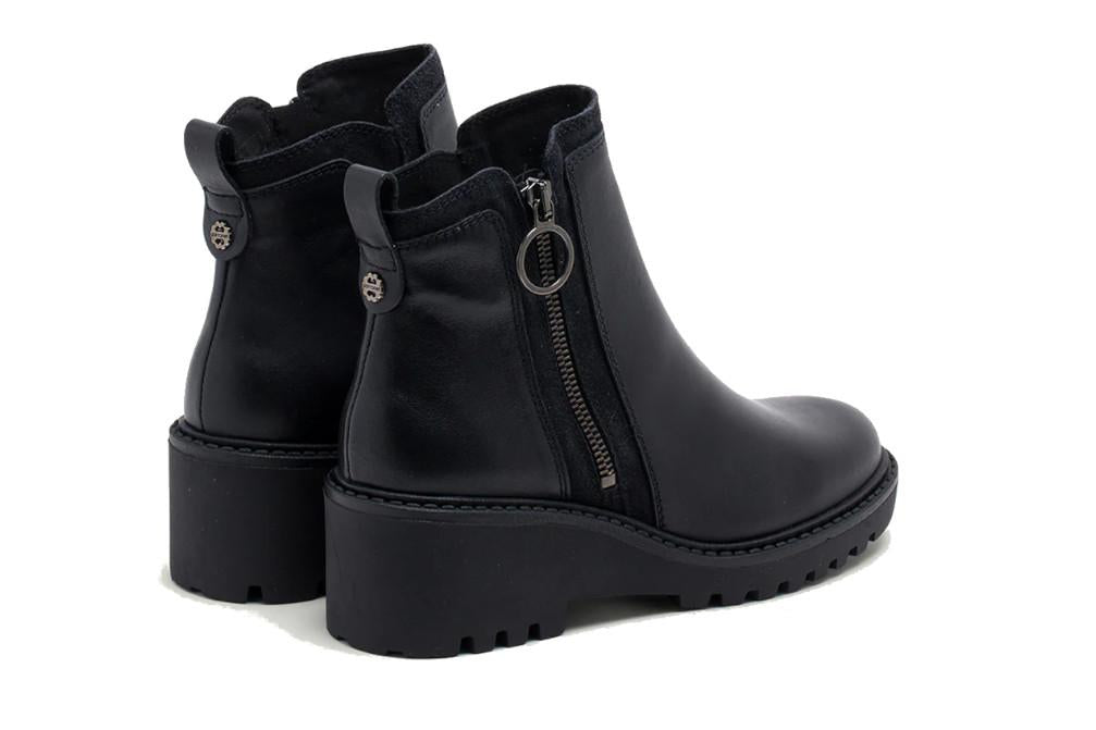 Botines con cuña Porronet Elsa 4744-001 en negro