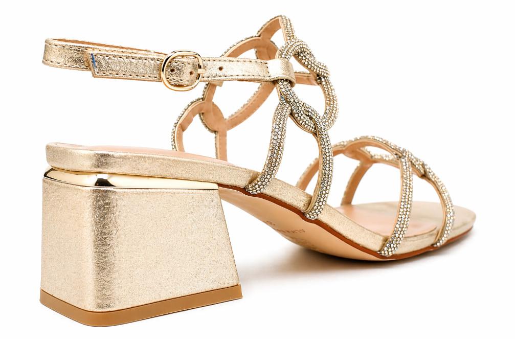 Sandalia de tacón medio cuadrado Alma en Pena V2650205 - Sandalias de fiesta brillantes