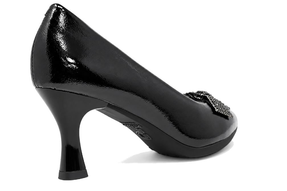 Zapatos de Tacón Pitillos 30531 Negro Mujer – Zapatos de fiesta Charol con Lazo