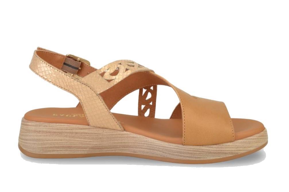 Sandalias planas Paula Urban 30-723 Sunset en platino