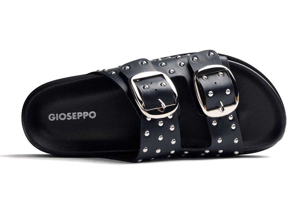 Sandalias planas Bio Gioseppo SHOREHAM 78376 en Negro para Mujer con Plataforma y Hebillas
