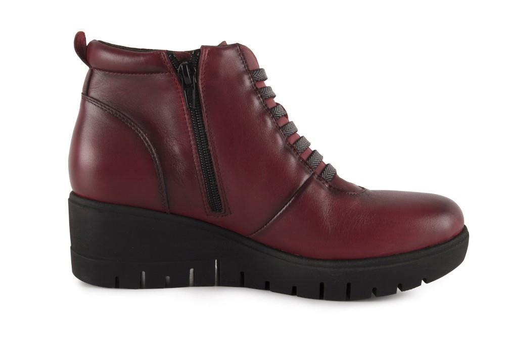 Botines con cuña Chamby 1906 en rojo para mujer