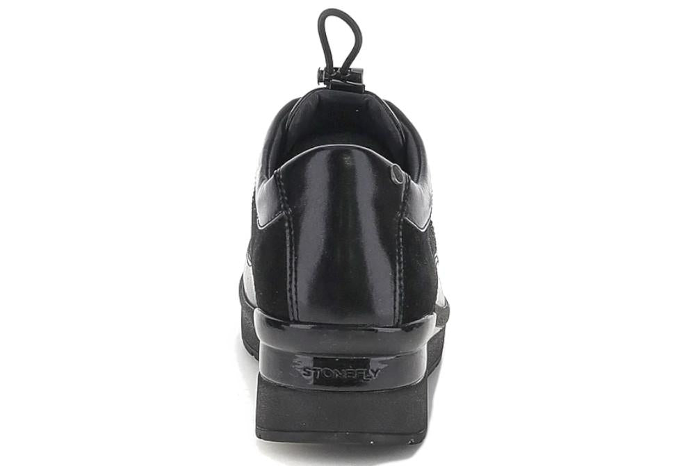 Zapatillas de mujer Stonefly Cream 70 224215 negras con strass