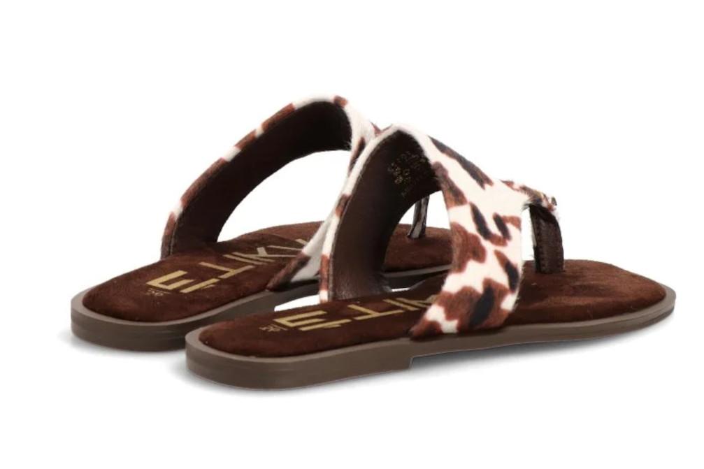 Sandalia de Dedo planas ETIKA Capri 10172 Animal Print – Sandalias Planas Estampado Vaca para mujer