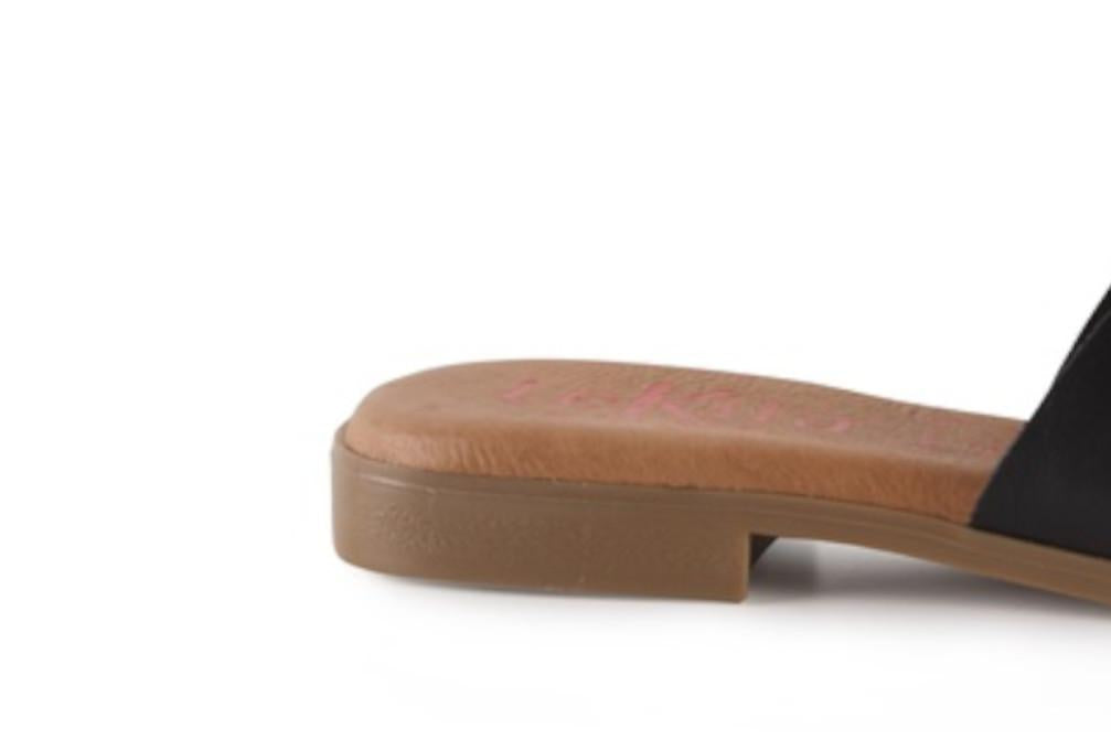 Sandalias plana de Pala Tekila 140 negro Mujer | Piel Natural, Plantilla Gel y Máximo Confort