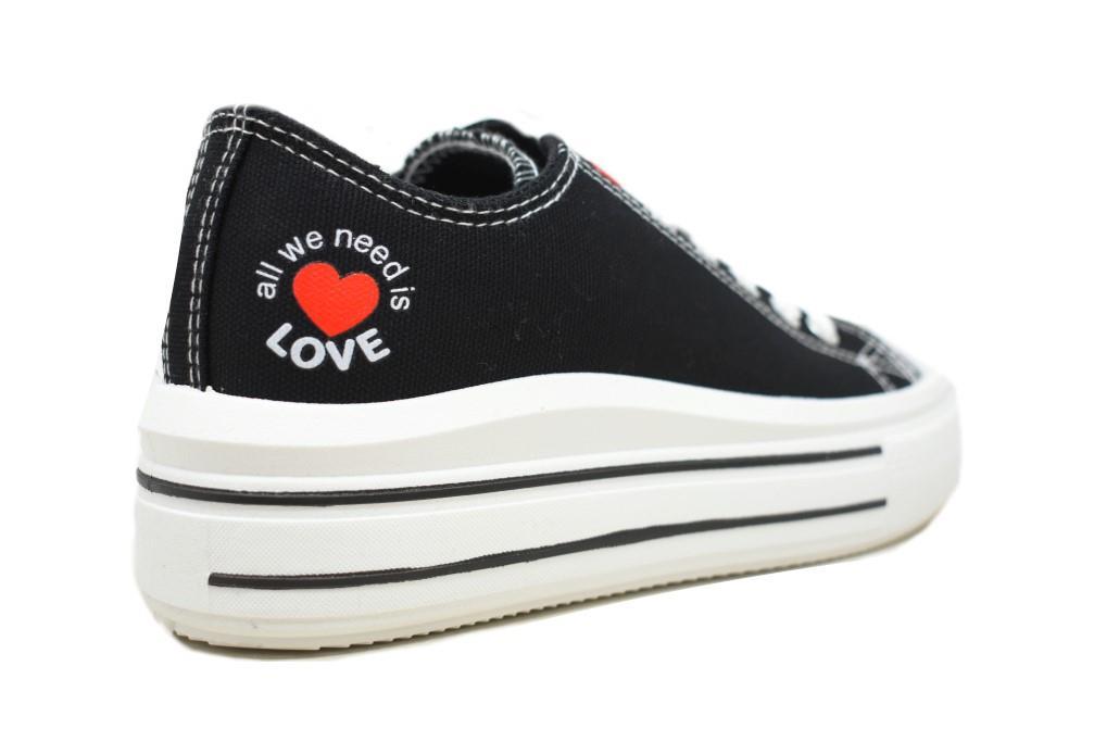 Zapatillas de lona en negro para mujer